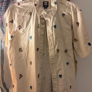 Vans Marvel Men's Beige Button-Down Shirt